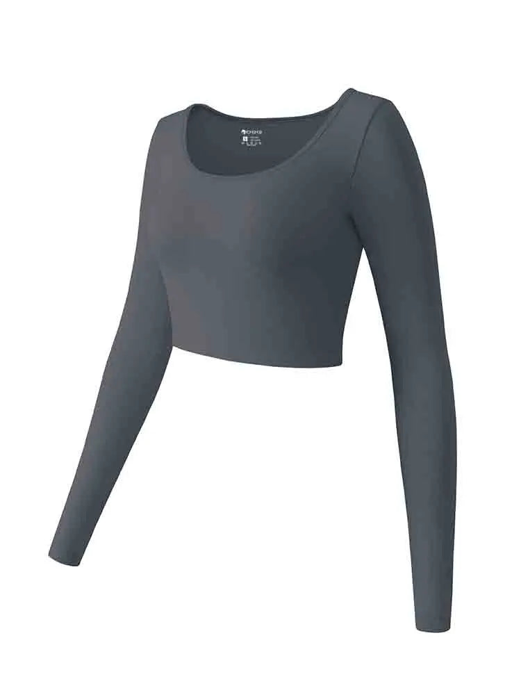 Women's Yoga Top Long Sleeved Round Neck Sports Wear Fitness Running Seamless Gym Woman Sport Shirt Female Workout Tops T-shirt