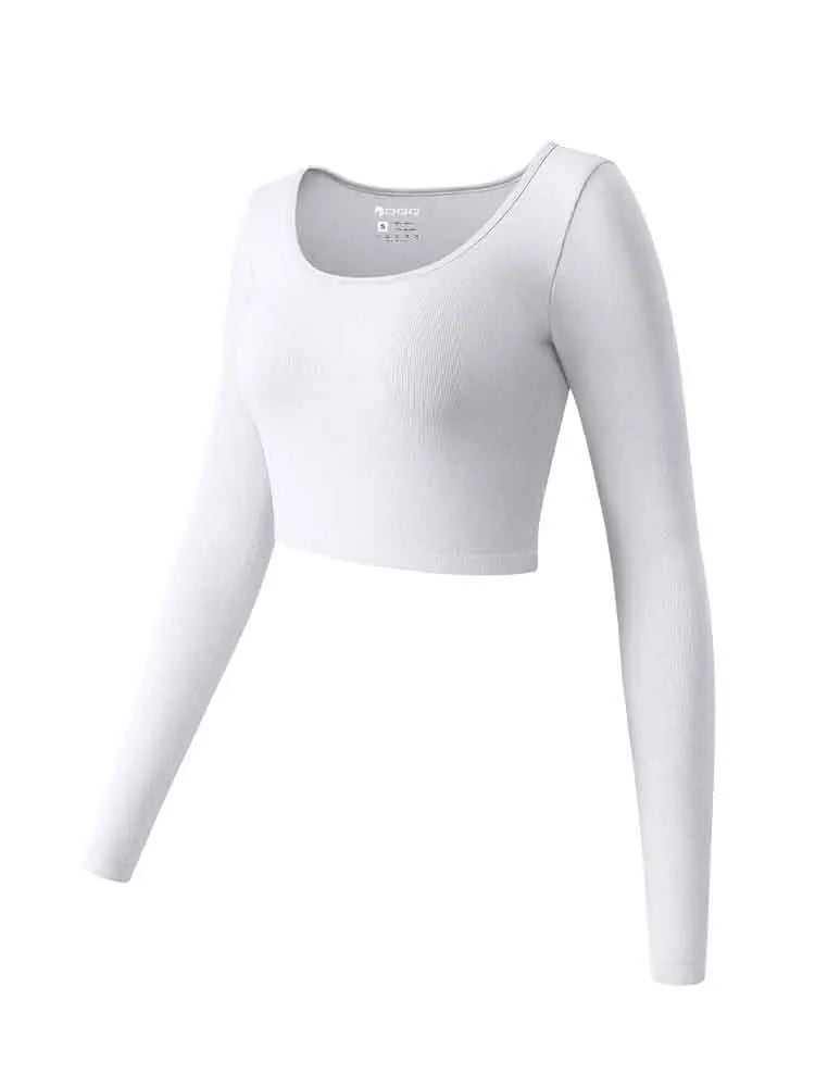 Women's Yoga Top Long Sleeved Round Neck Sports Wear Fitness Running Seamless Gym Woman Sport Shirt Female Workout Tops T-shirt