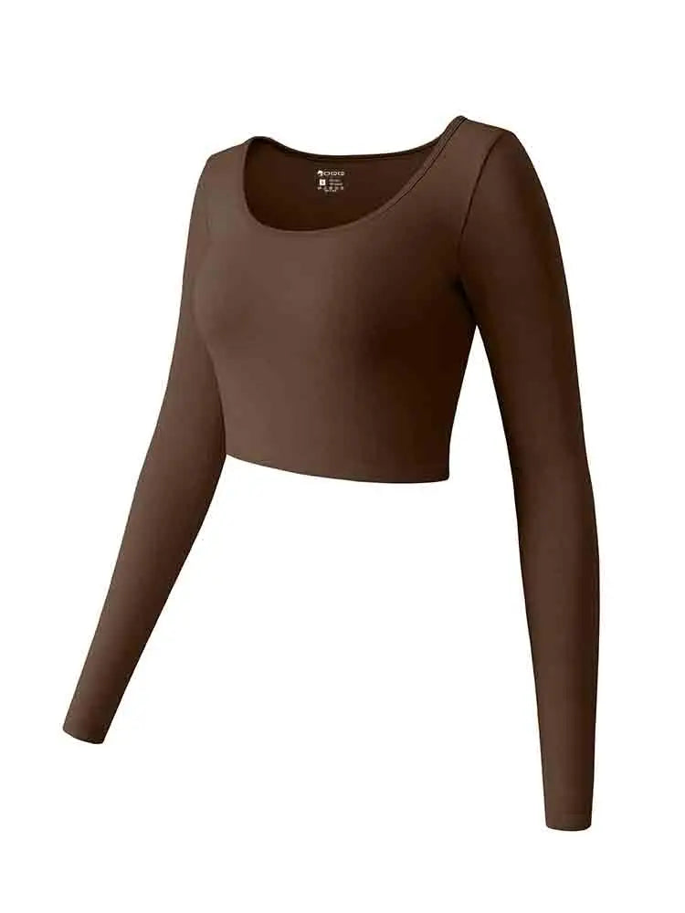 Women's Yoga Top Long Sleeved Round Neck Sports Wear Fitness Running Seamless Gym Woman Sport Shirt Female Workout Tops T-shirt
