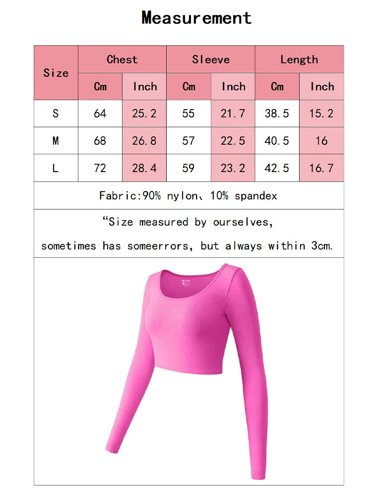 Women's Yoga Top Long Sleeved Round Neck Sports Wear Fitness Running Seamless Gym Woman Sport Shirt Female Workout Tops T-shirt
